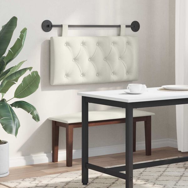 vidaXL H&auml;ngevorderseite Wandmontiert Creme 100 x 55 x 7 cm Samt