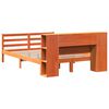 vidaXL Massivholzbett mit Regal ohne Matratze Wachsbraun 140x190 cm