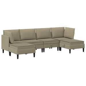 vidaXL Wohnzimmergarnitur 6 stk. Khaki Stoff