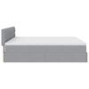 vidaXL Ottoman-Bett mit Matratzen Hellgrau 180x200 cm Stoff