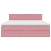 vidaXL Bett mit Stauraum und LED mit Matratze Rosa 180 x 200 cm Samt