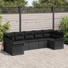 vidaXL Gartensofa-set mit Kissen 7 pcs Schwarz Poly-Rattan