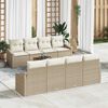 vidaXL Gartensofa-set mit Kissen 9 pcs Beige Poly-Rattan
