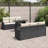 vidaXL Gartensofa-set mit Kissen 7 pcs Schwarz und Creme Poly-Rattan