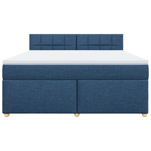 vidaXL Boxspringbett mit Matratze Blau 180x200 cm Stoff