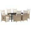 vidaXL Garten Essgruppe 7 stk. Beige Poly-Rattan