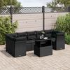 vidaXL 8-tlg. Garten-Sofagarnitur mit Kissen Schwarz Poly Rattan