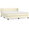 vidaXL Boxspringbett mit Matratze Creme 180x200 cm Kunstleder