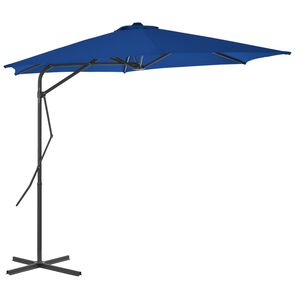 vidaXL Sonnenschirm mit Stahl-Mast 300x230 cm Blau