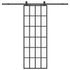 vidaXL Schiebet&uuml;r mit Beschlag Schwarz 76x205 cm ESG-Glas