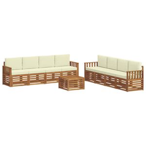 vidaXL Sofagarnituren 9 pcs Natur und Creme Massivholz Akazie