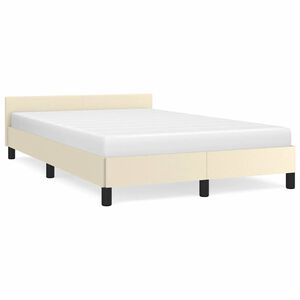 vidaXL Bettgestell mit Kopfteil ohne Matratze Creme 120x200 cm