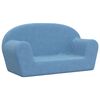 vidaXL Kindersofa 2-Sitzer Blau Weich Pl&uuml;sch