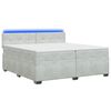 vidaXL Boxspringbett mit Matratze und LED Hellgrau 200 x 200 cm Samt