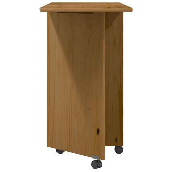 vidaXL Rollschrank mit Schreibtisch MOSS Honigbraun Massivholz Kiefer