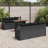 vidaXL Garten-Sofa-Set mit Speicher 7 pcs Schwarz Poly Rattan
