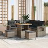 vidaXL Gartensofa-set mit Kissen 9 pcs Grau Poly-Rattan