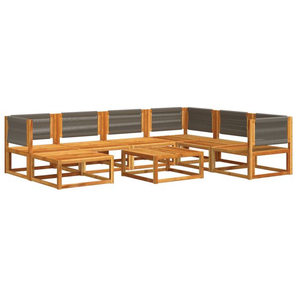 vidaXL 8-tlg. Gartensofa-Set mit Kissen Holz Akazie & Seil