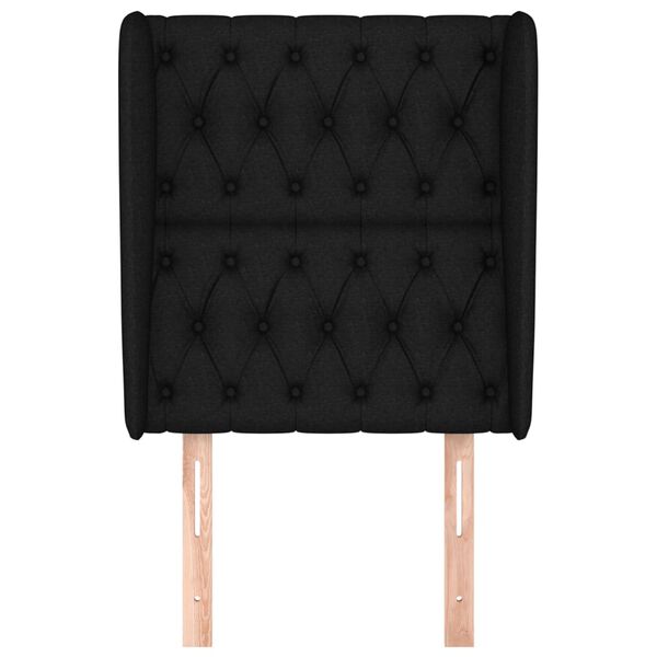 vidaXL Kopfteil mit Ohren Schwarz 83x23x118/128 cm Stoff