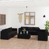 vidaXL 10-tlg. Garten-Lounge-Set mit Kissen Poly Rattan Schwarz