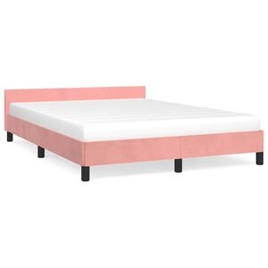 vidaXL Bettgestell mit Kopfteil ohne Matratze Rosa 140x190 cm Samt