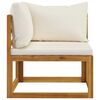 vidaXL 10-tlg. Garten-Lounge-Set mit Auflagen Creme Massivholz Akazie