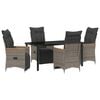 vidaXL Garten Essgruppe 5 stk. Grau Poly-Rattan