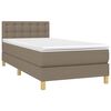 vidaXL Boxspringbett mit Matratze & LED Taupe 90x190 cm Stoff