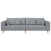 vidaXL Sofa mit Kissen Hellgrau 250 x 77 x 76 cm Stoff