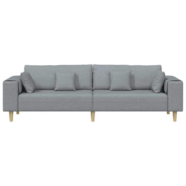 vidaXL Sofa mit Kissen Hellgrau 250 x 77 x 76 cm Stoff