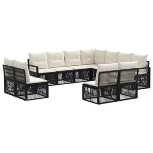 vidaXL Gartensofa-set 11 stk. Schwarz Poly-Rattan