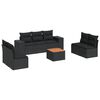 vidaXL 8-tlg. Garten-Sofagarnitur mit Kissen Schwarz Poly Rattan