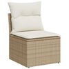 vidaXL Garten-Sofa-Set mit Kissen 6 pcs Beige und Creme Poly-Rattan