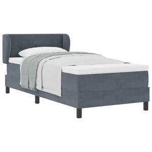 vidaXL Boxspringbett mit Kopfteil Dunkelgrau 80 x 200 cm Samt