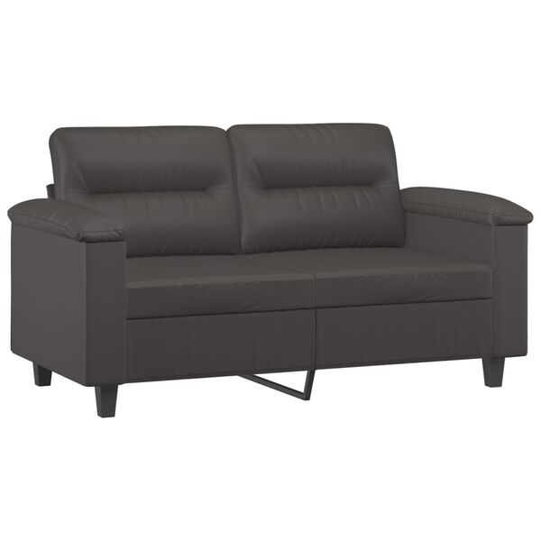 vidaXL 2-Sitzer-Sofa Grau 120 cm Kunstleder