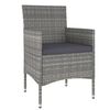 vidaXL 5-tlg. Garten-Bistro-Set Poly Rattan & Massivholz Akazie Grau