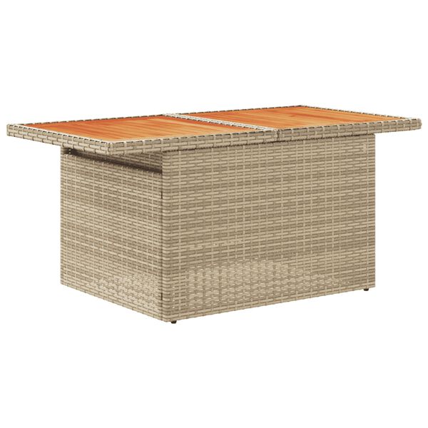 vidaXL 9-tlg. Garten-Sofagarnitur mit Kissen Beige Poly Rattan
