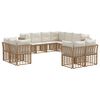 vidaXL Outdoor-Sofagarnitur Nat&uuml;rlich und Cremwei&szlig; Polyester