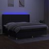 vidaXL Boxspringbett mit Matratze & LED Schwarz 200x200 cm Stoff