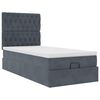 vidaXL Ottoman-Bett mit Matratzen & LEDs Dunkelgrau 100x200 cm Samt