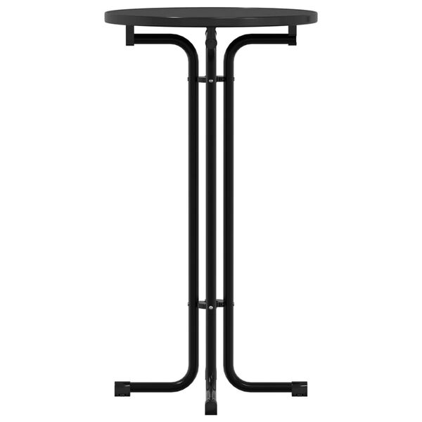 vidaXL Bartisch Schwarz &Oslash;60x110 cm Holzwerkstoff und Stahl