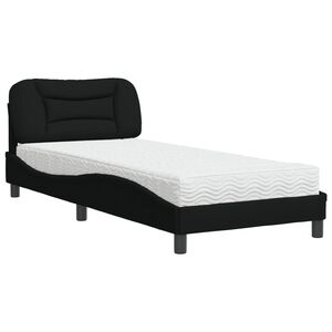 vidaXL Bett mit Matratze "Hvar" Schwarz 80x200 cm Stoff