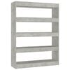 vidaXL B&uuml;cherregal/Raumteiler Betongrau 100x30x135 cm