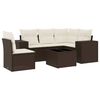 vidaXL 6-tlg. Garten-Sofagarnitur mit Kissen Braun Poly Rattan