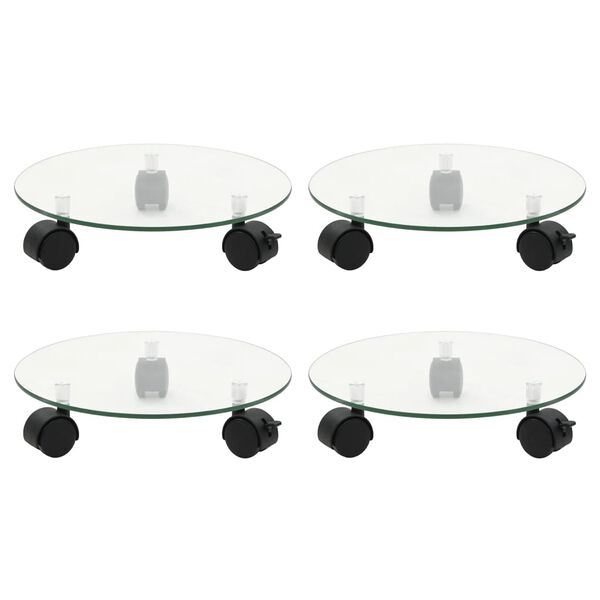 vidaXL Pflanzenroller 4 Stk. 28 cm Hartglas Rund