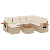 vidaXL 8-tlg. Garten-Sofagarnitur mit Kissen Beige Poly Rattan
