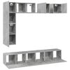 vidaXL 8-tlg. TV-Schrank-Set Betongrau Holzwerkstoff