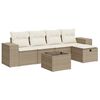 vidaXL 6-tlg. Garten-Sofagarnitur mit Kissen Beige Poly Rattan