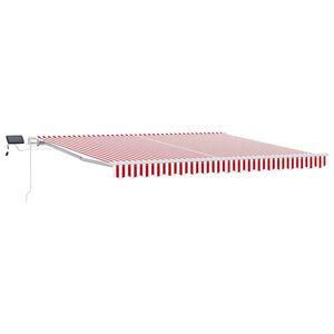 vidaXL Ausziehbare Markise Rot und Wei&szlig; 400 x 300 cm