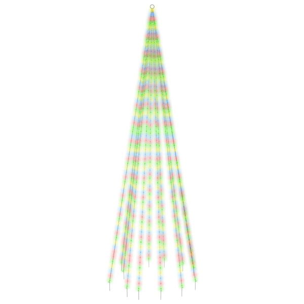 vidaXL LED-Weihnachtsbaum f&uuml;r Fahnenmast Mehrfarbig 732 LEDs 500 cm